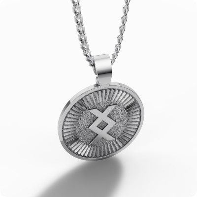 Руна Ингуз (Инг) из серебра Руна Ингуз (Инг) из серебра